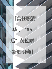 曾任职清华，“85后”黄佐财新职明确