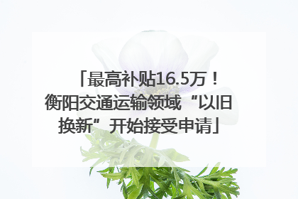最高补贴16.5万！衡阳交通运输领域“以旧换新”开始接受申请