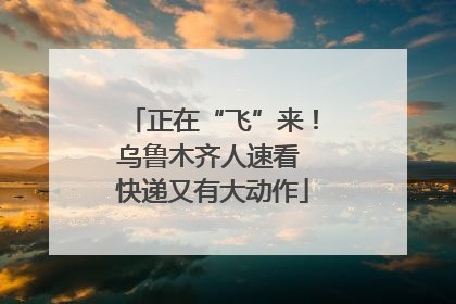 正在“飞”来！乌鲁木齐人速看 快递又有大动作