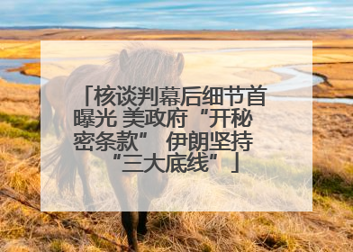 核谈判幕后细节首曝光 美政府“开秘密条款” 伊朗坚持“三大底线”