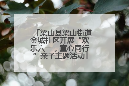 梁山县梁山街道金城社区开展“欢乐六一，童心同行”亲子主题活动