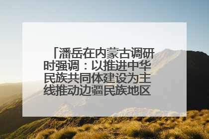 潘岳在内蒙古调研时强调：以推进中华民族共同体建设为主线推动边疆民族地区高质量发展