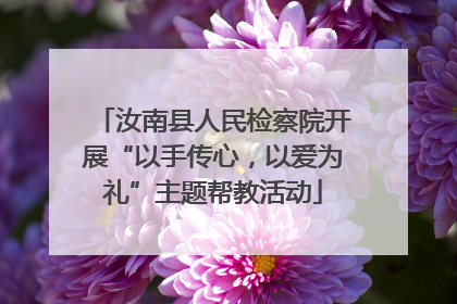 汝南县人民检察院开展“以手传心，以爱为礼”主题帮教活动