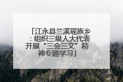 江永县兰溪瑶族乡：组织三级人大代表开展“三会三文”精神专题学习