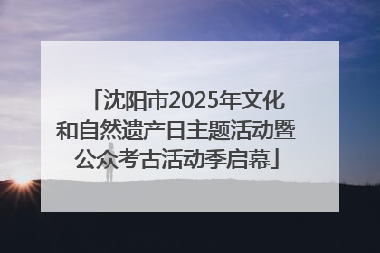沈阳市2025年文化和自然遗产日主题活动暨公众考古活动季启幕