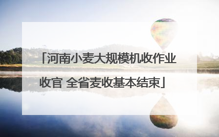 河南小麦大规模机收作业收官 全省麦收基本结束