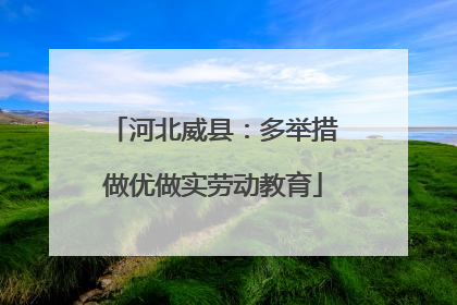 河北威县：多举措做优做实劳动教育