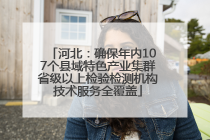 河北：确保年内107个县域特色产业集群省级以上检验检测机构技术服务全覆盖