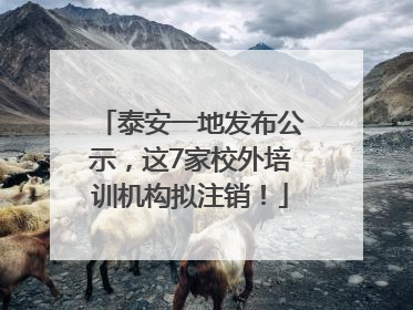 泰安一地发布公示，这7家校外培训机构拟注销！
