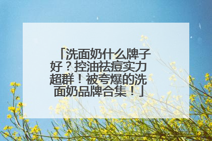 洗面奶什么牌子好？控油祛痘实力超群！被夸爆的洗面奶品牌合集！