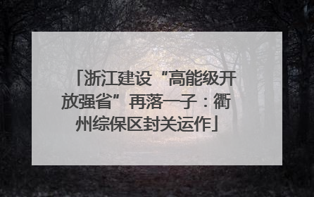 浙江建设“高能级开放强省”再落一子：衢州综保区封关运作