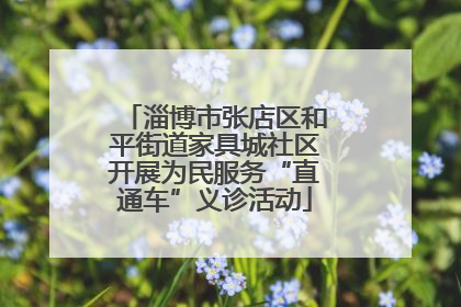 淄博市张店区和平街道家具城社区开展为民服务“直通车”义诊活动
