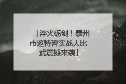 淬火砺剑！泰州市巡特警实战大比武震撼来袭
