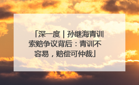 深一度｜孙继海青训索赔争议背后：青训不容易，赔偿可仲裁