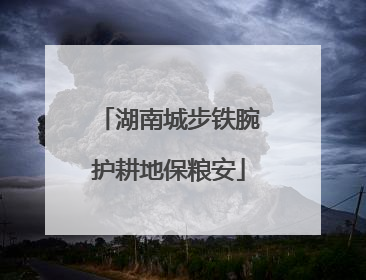 湖南城步铁腕护耕地保粮安
