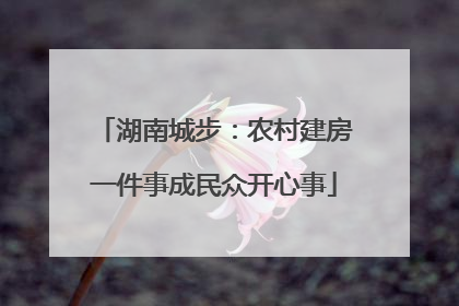 湖南城步：农村建房一件事成民众开心事