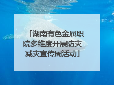 湖南有色金属职院多维度开展防灾减灾宣传周活动