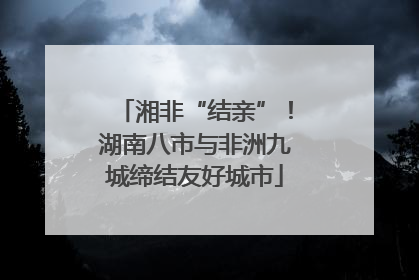 湘非“结亲”！湖南八市与非洲九城缔结友好城市