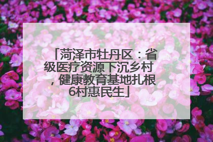 菏泽市牡丹区：省级医疗资源下沉乡村，健康教育基地扎根6村惠民生