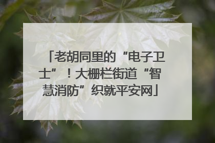 老胡同里的“电子卫士”！大栅栏街道“智慧消防”织就平安网