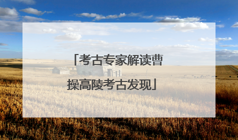 考古专家解读曹操高陵考古发现