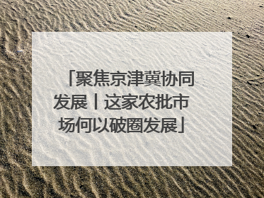 聚焦京津冀协同发展丨这家农批市场何以破圈发展