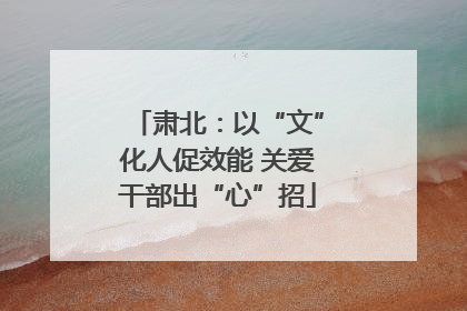 肃北：以“文”化人促效能 关爱干部出“心”招