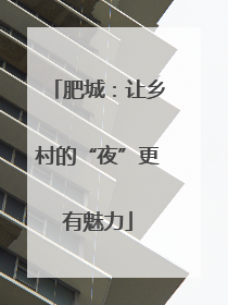 肥城：让乡村的“夜”更有魅力
