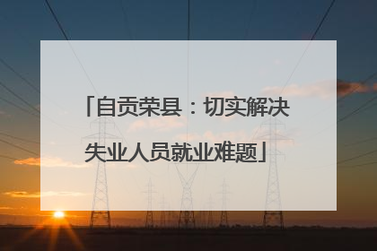 自贡荣县：切实解决失业人员就业难题