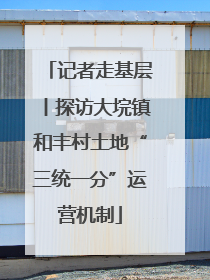 记者走基层丨探访大垸镇和丰村土地“三统一分”运营机制