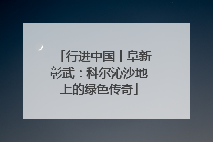 行进中国丨阜新彰武：科尔沁沙地上的绿色传奇