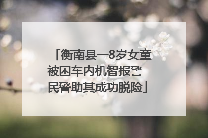 衡南县一8岁女童被困车内机智报警 民警助其成功脱险