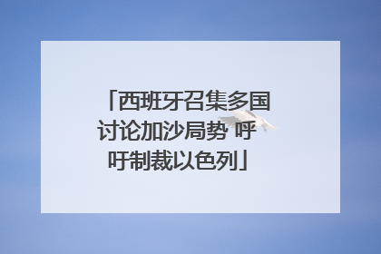 西班牙召集多国讨论加沙局势 呼吁制裁以色列