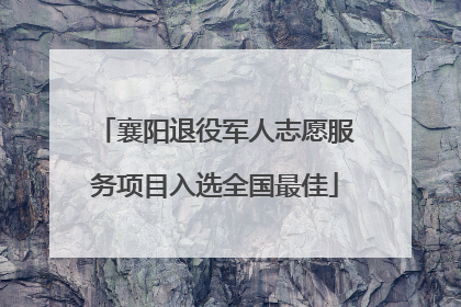 襄阳退役军人志愿服务项目入选全国最佳