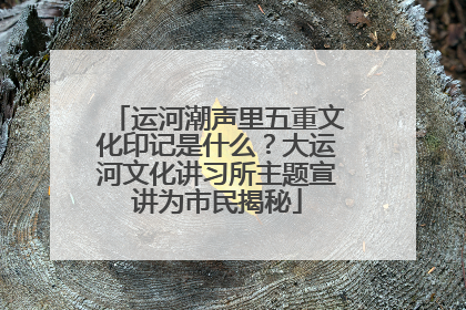 运河潮声里五重文化印记是什么？大运河文化讲习所主题宣讲为市民揭秘