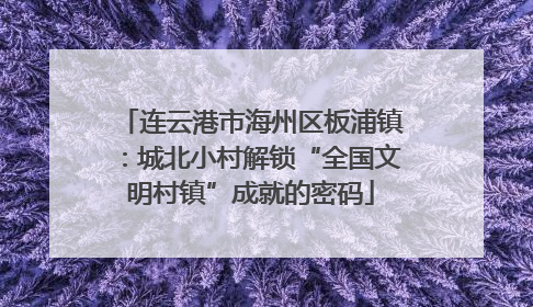 连云港市海州区板浦镇：城北小村解锁“全国文明村镇”成就的密码