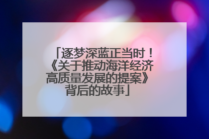 逐梦深蓝正当时！《关于推动海洋经济高质量发展的提案》背后的故事