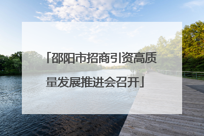 邵阳市招商引资高质量发展推进会召开