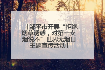 邹平市开展“拒绝烟草诱惑，对第一支烟说不”世界无烟日主题宣传活动