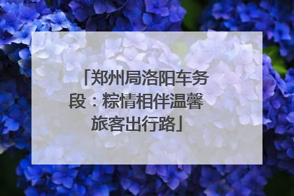 郑州局洛阳车务段：粽情相伴温馨旅客出行路