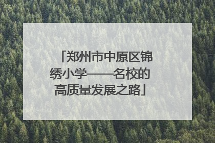 郑州市中原区锦绣小学——名校的高质量发展之路