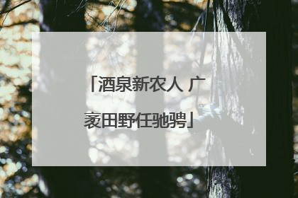 酒泉新农人 广袤田野任驰骋