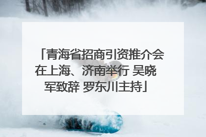 青海省招商引资推介会在上海、济南举行 吴晓军致辞 罗东川主持