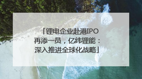锂电企业赴港IPO再添一员，亿纬锂能：深入推进全球化战略