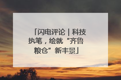 闪电评论｜科技执笔，绘就“齐鲁粮仓”新丰景