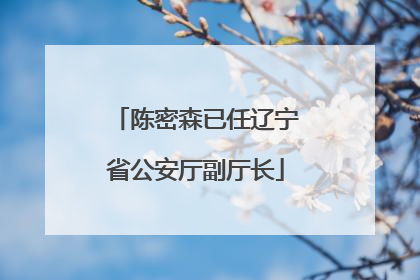 陈密森已任辽宁省公安厅副厅长