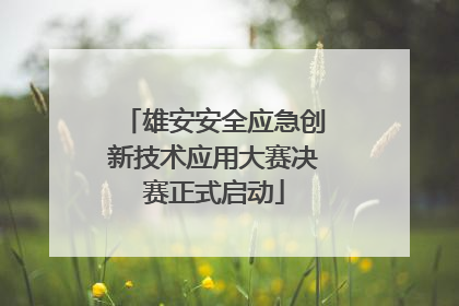 雄安安全应急创新技术应用大赛决赛正式启动