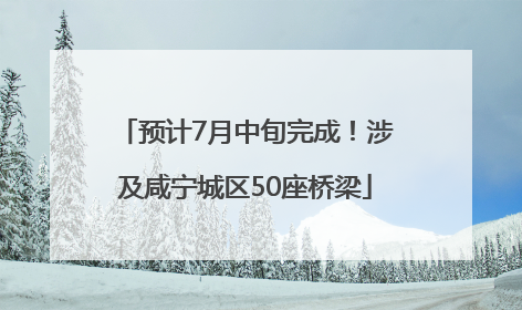 预计7月中旬完成！涉及咸宁城区50座桥梁