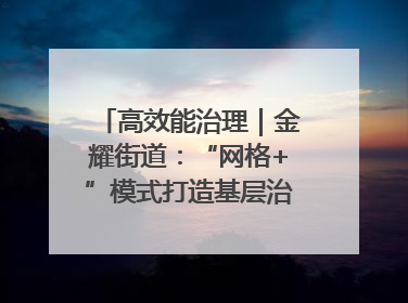 高效能治理｜金耀街道：“网格+”模式打造基层治理新样板
