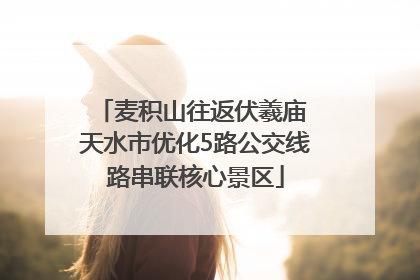 麦积山往返伏羲庙 天水市优化5路公交线路串联核心景区